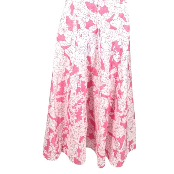 Three Graces London Ada Embroidered Cotton Midi Dress Pink Size 16 NWT Resort - Picture 7 of 12